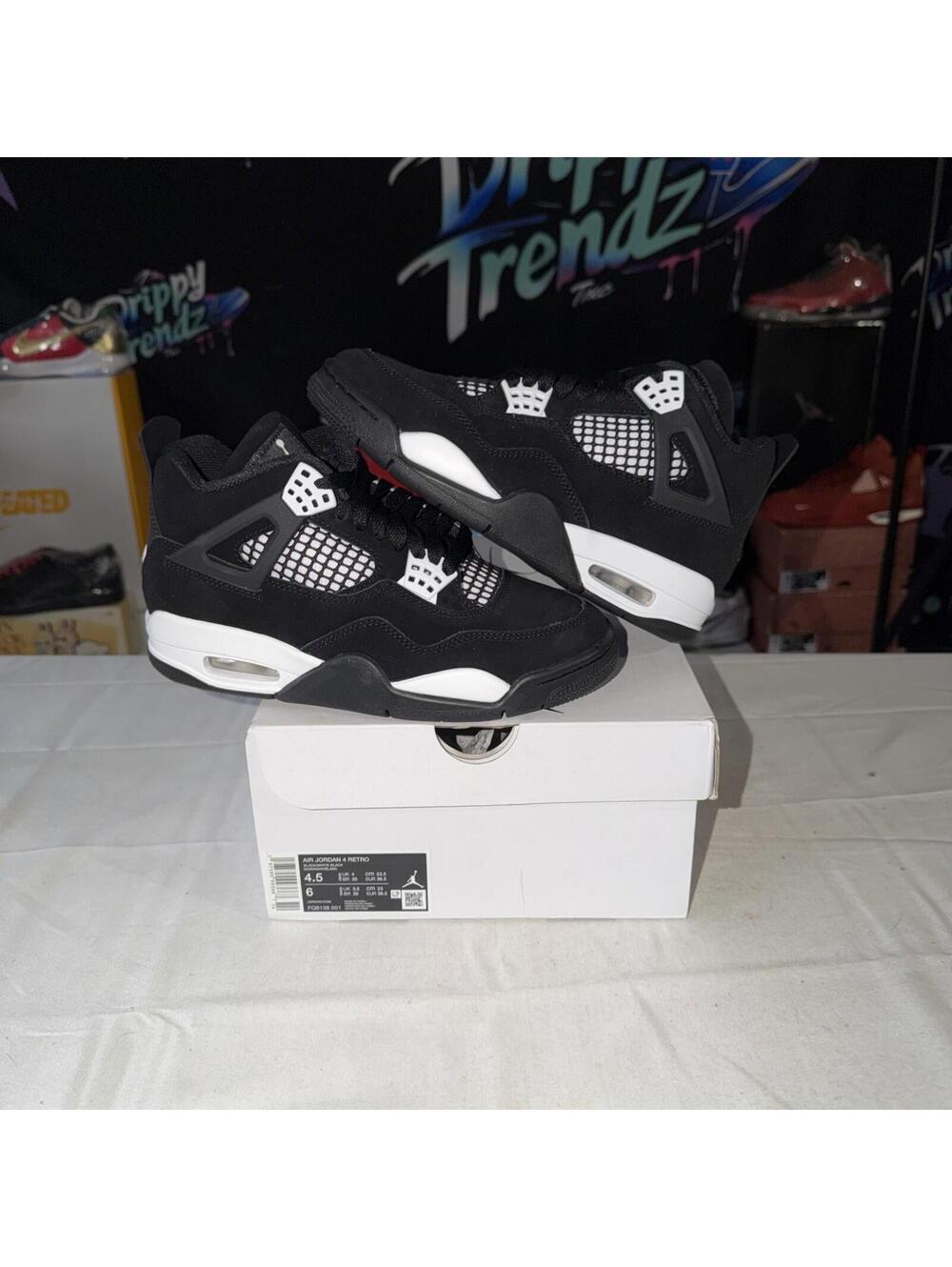 Size 4.5 - Air Jordan 4 Retro White Thunder